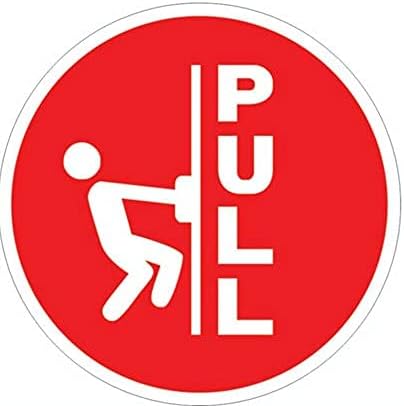 eSplanade Pull Door Sign Decal Sticker - Easy to Mount Weather Resistant Long Lasting Ink Size (5" x 5")