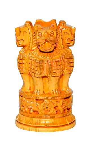 ESPLANADE Wooden Ashok Stambh Pen Stand – Elegant Ashoka Pillar Design for Desk Decor, Office Decor and Gifts for Government Employees