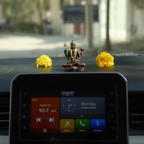 ESPLANADE Resin Shiv Murti for Car Dashboard ÐBholenath Idol for Home Temple & Office Desk DŽcor, Shiva Shankar Miniature Statue for Mandir (3" Inches)
