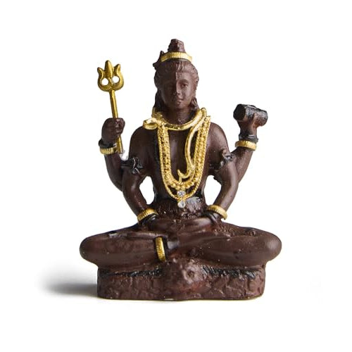 ESPLANADE Resin Shiv Murti for Car Dashboard –Bholenath Idol for Home Temple & Office Desk Décor, Shiva Shankar Miniature Statue for Mandir (3