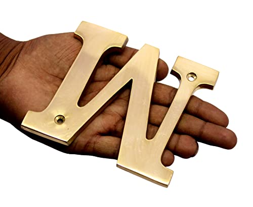 eSplanade Brass House Hotel Door Name Alphabets - Wall Door Plaque Alphabet Letter - Golden - 4" Inches (All Alphabets- 4")