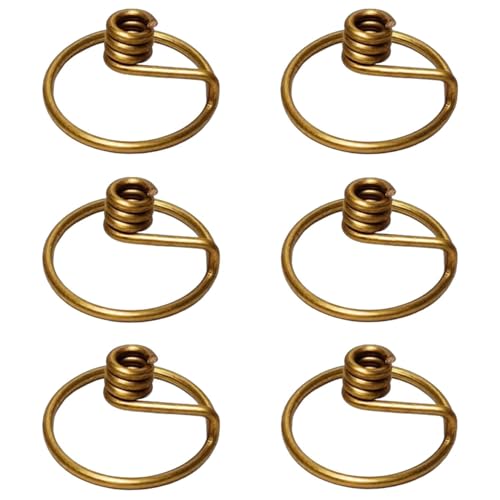 Esplanade Brass Diya Wick Holder – Pack of 6 Niranjan Kadi for Deepak and Oil Lamps, Traditional Thiri Stand for Diya, 2.6 cm Pooja Item