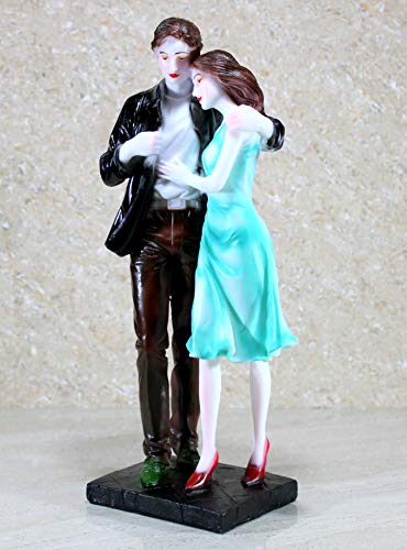 eSplanade Resin Love Couple Face Showpiece Statue Sculpture Figure for Home Decor Valentine Day Gift (Standing Couple 1)