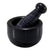 KLEO 3" Diameter Black Natural Stone Mortar and Pestle Set Spice, Medicine Pills Grinder Masher - Small Size (Black, White)