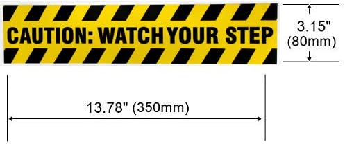 eSplanade Caution Watch Your Step Sign Sticker Decal - Easy to Mount Weather Resistant Long Lasting Ink Size (13.78" x 3.15")