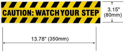 eSplanade Caution Watch Your Step Sign Sticker Decal - Easy to Mount Weather Resistant Long Lasting Ink Size (13.78" x 3.15")