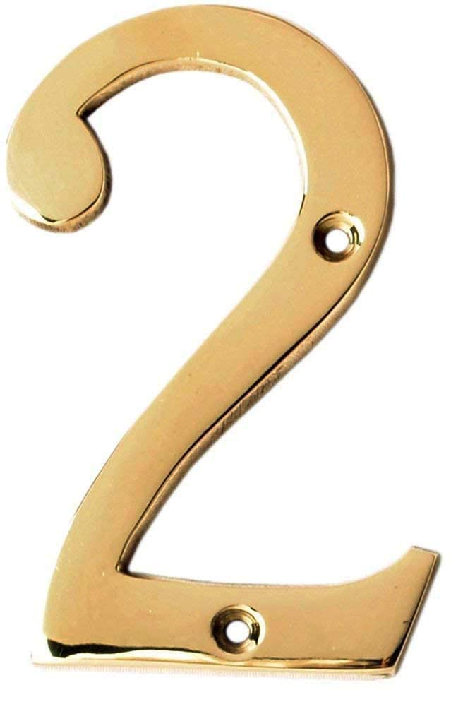 eSplanade 4" Brass House Hotel Door Number Plaque Numeric Numerical Digit 0-9 (0 (Zero))