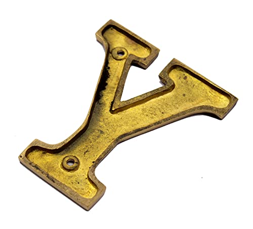 eSplanade Brass House Hotel Door Name Alphabets - Wall Door Plaque Alphabet Letter - Golden - 4" Inches (All Alphabets- 4")