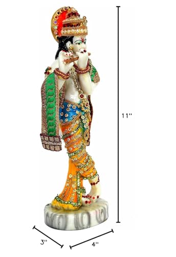 eSplanade Resin Krishna Statue Murti Idol Sculpture (11") Multicolour
