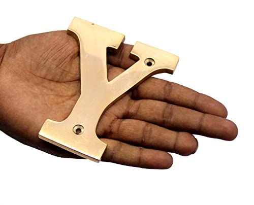 eSplanade Brass House Hotel Door Name Alphabets - Wall Door Plaque Alphabet Letter - Golden - 4" Inches (All Alphabets- 4")