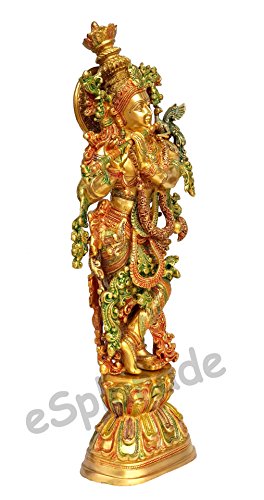 eSplanade - Brass Lord Krishna Kishan Murti Idol Statue Sculpture - 29" Inches - Very Big Size