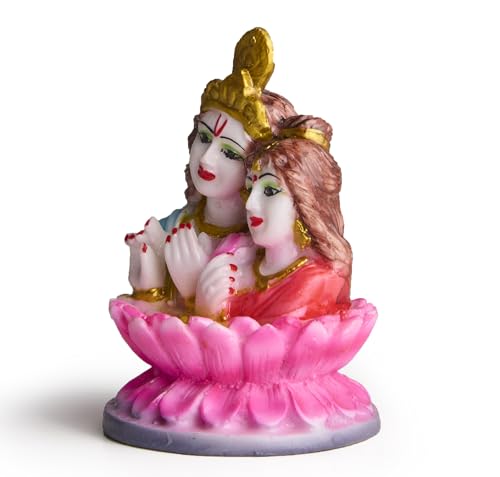 ESPLANADE Murti for Car Dashboard Ð Ashirwad Idol for Home Temple, Office DŽcor Ð Resin Figurine (Radha Krishna)