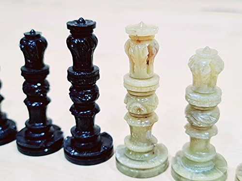 StonKraft Natural Stone Chess Pieces Chessmen Chess Coins (2.5" King) | Chess Accessories | Board Games