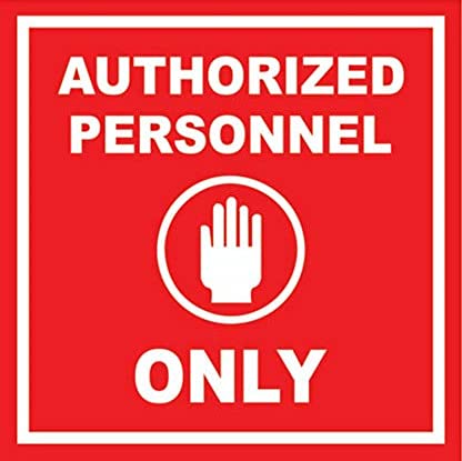 eSplanade Authorized Person Only Sign Decal Sticker - Easy to Mount Weather Resistant Long Lasting Ink Size (5" x 5")