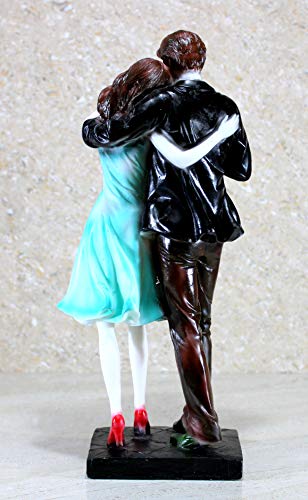 eSplanade Resin Love Couple Face Showpiece Statue Sculpture Figure for Home Decor Valentine Day Gift (Standing Couple 1)