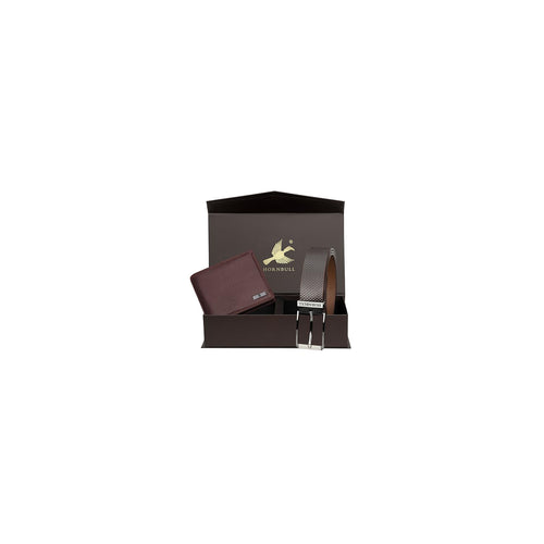 HORNBULL Men's Brown Wallet and Belt Combo | Valentine's Day Gift Set for Men | Mens Leather Wallet | Wallets Men Leather BW69187