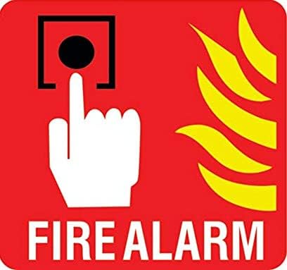 eSplanade Fire Alarm Sign Decal Sticker - Easy to Mount Weather Resistant Long Lasting Ink Size (5" x 5")