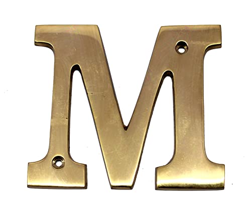 eSplanade Brass House Hotel Door Name Alphabets - Wall Door Plaque Alphabet Letter - Golden - 4" Inches (All Alphabets- 4")