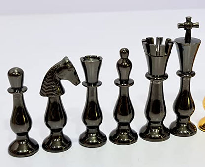 StonKraft Brass Chess Pieces Chess Coins Pawns Chessmen (3.5" Inches King Height)