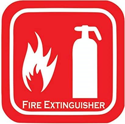 eSplanade Fire Extinguisher Sign Decal Sticker - Easy to Mount Weather Resistant Long Lasting Ink Size (4" x 4")