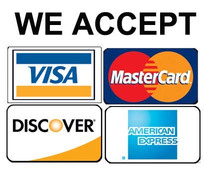 eSplanade We Accept Visa, MasterCard, Amex and Discover Credit Cards Sign Sticker Decal - Easy to Mount Weather Resistant Long Lasting Ink