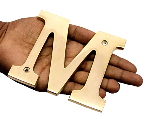 eSplanade Brass House Hotel Door Name Alphabets - Wall Door Plaque Alphabet Letter - Golden - 4" Inches (All Alphabets- 4")