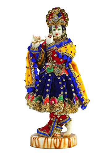 eSplanade Resin Krishna Kishan Murti Idol Statue Sculpture (11", 12.5", 14" Inches) Multicolour