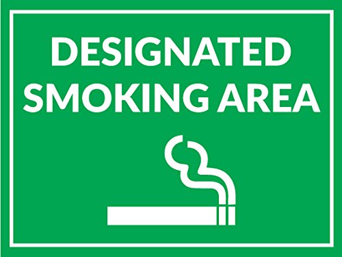 Smoking Area Signs ‚Äì 4 Pack ‚Äì Made Of PVC ‚Äì Perfect For Office Use, Business Premises, And Coffee Places ‚Äì Clear, Readable Text - Easy to Install