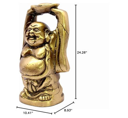 eSplanade Resin Laughing Buddha Statue | Feng Shui Figurine Showpiece for Living Room Home Office Decoration and Gift -16" inches (Big Size) (Black)