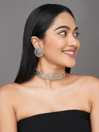 Binnis wardrobe beaded five lines Beautiful handcrafted menakari lotus necklace set