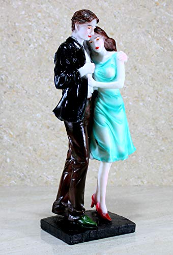 eSplanade Resin Love Couple Face Showpiece Statue Sculpture Figure for Home Decor Valentine Day Gift (Standing Couple 1 & 2)