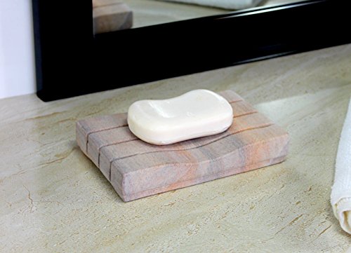 Natural Water Absorbent & Rigged Soap Dish Soap Holder made of Natural Stone - Unique Bath Bathroom Accessories