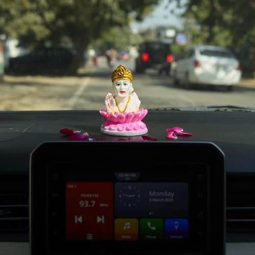 ESPLANADE Murti for Car Dashboard Ð Ashirwad Idol for Home Temple, Office DŽcor Ð Resin Figurine (Sai Baba)
