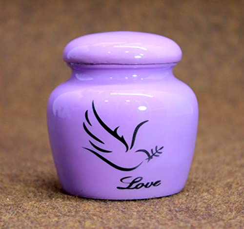 eSplanade Metal Mini Cremation Urn Keepsake Memorial Jar Pot Container | Small Urn for Funeral Ashes Burial | Printed Metal Keepsake