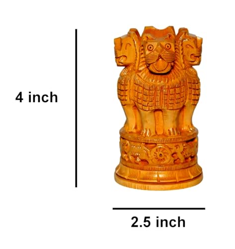 ESPLANADE Wooden Ashok Stambh Pen Stand – Elegant Ashoka Pillar Design for Desk Decor, Office Decor and Gifts for Government Employees