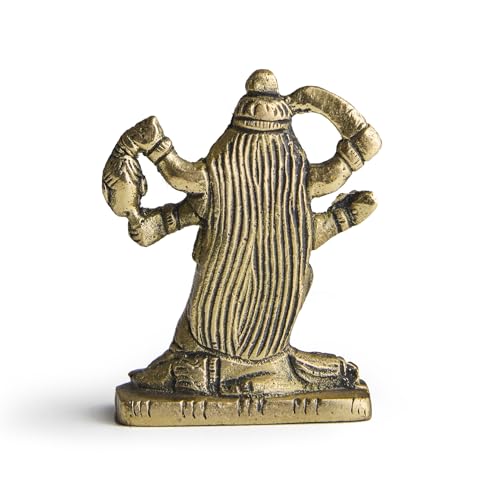 ESPLANADE Brass Maa Kali Murti for Car Dashboard – Goddess Kali MATA Idol for Home Temple, Office Desk, Religious Figurine (2.7" Inches)