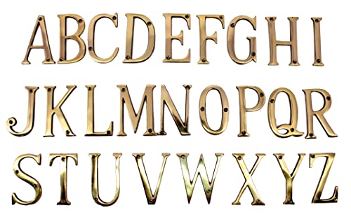 eSplanade - Brass House Hotel Door Name Alphabets - Wall Door Plaque Letter Alphabets - 3" Inches - Golden ("All Alphabet-3")