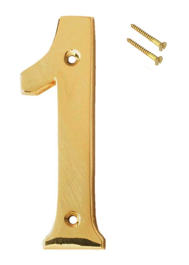 eSplanade 4" Brass House Hotel Door Number Plaque Numeric Numerical Digit 0-9