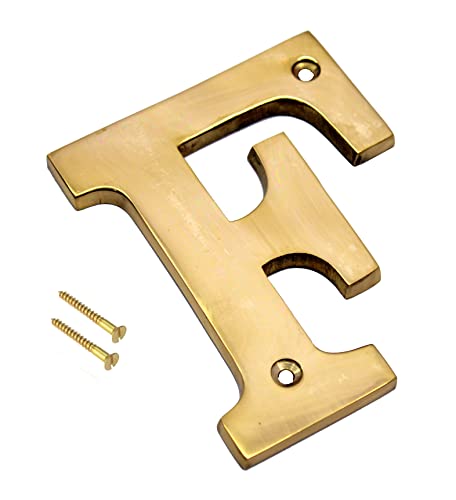 eSplanade Brass House Hotel Door Name Alphabets - Wall Door Plaque Alphabet Letter - Golden - 4" Inches (All Alphabets- 4")
