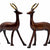 eSplanade Deer/Antelope Pair - Sculpture Showpiece | Decorative Items - Home Decor | Brass - 8" & 7.5" Inches - Brown, Black