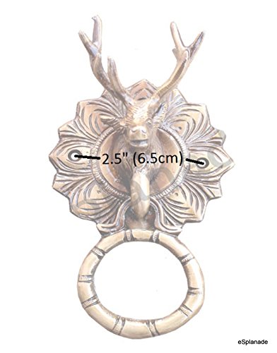 eSplanade Horse Rabbit Reindeer Elephant Brass Door Knockers | Door Decor Accessories | Brass Gate Knockers (Reindeer, Ganesh, Horse, Buddha, Elephant))