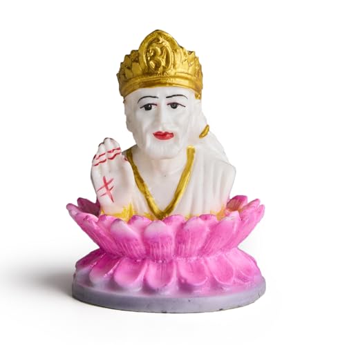 ESPLANADE Murti for Car Dashboard Ð Ashirwad Idol for Home Temple, Office DŽcor Ð Resin Figurine (Sai Baba)