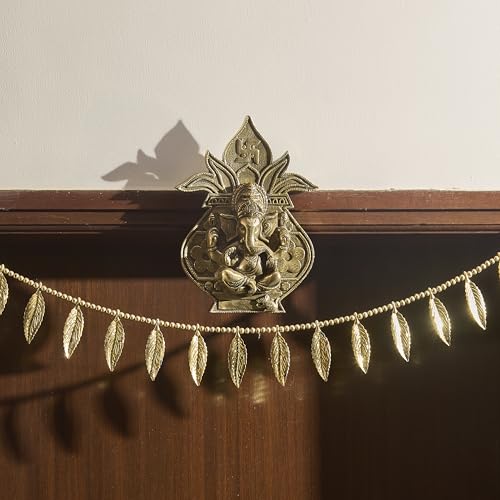 ESPLANADE Brass Ganesha Kalash Wall Hanging – Sathiya Design, Heavy Solid Brass Door and Home Décor, Mandir Pooja Decoration, Housewarming (Kalash with Ganesh)