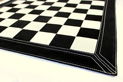 StonKraft - Big Size 19" x 19" Genuine Leather Chess Board | Roll-up Tournament Chess | Black