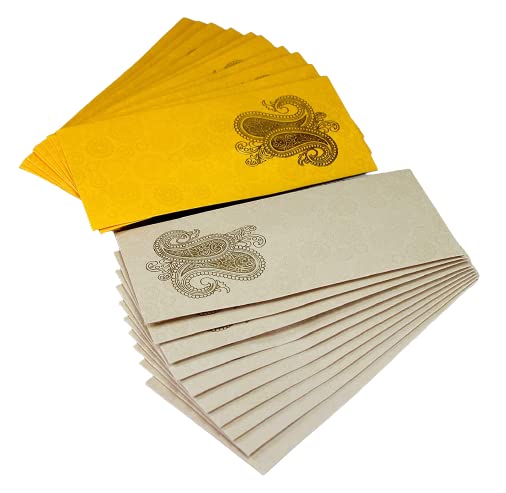 eSplanade Gift Money Envelopes Lifafa - Pack of 20 Embossed & Printed Paper