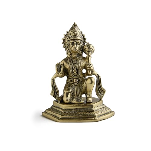 ESPLANADE Brass Hanuman Anjaneya Pavan Putra Bajrangbali Maruti Idol Murti Moorti Statue (6