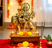 ESPLANADE Brass Maa Durga/MATA Rani Idol, Statue, moorti, murti for Home Mandir and Home Decor (8.5 Inches)