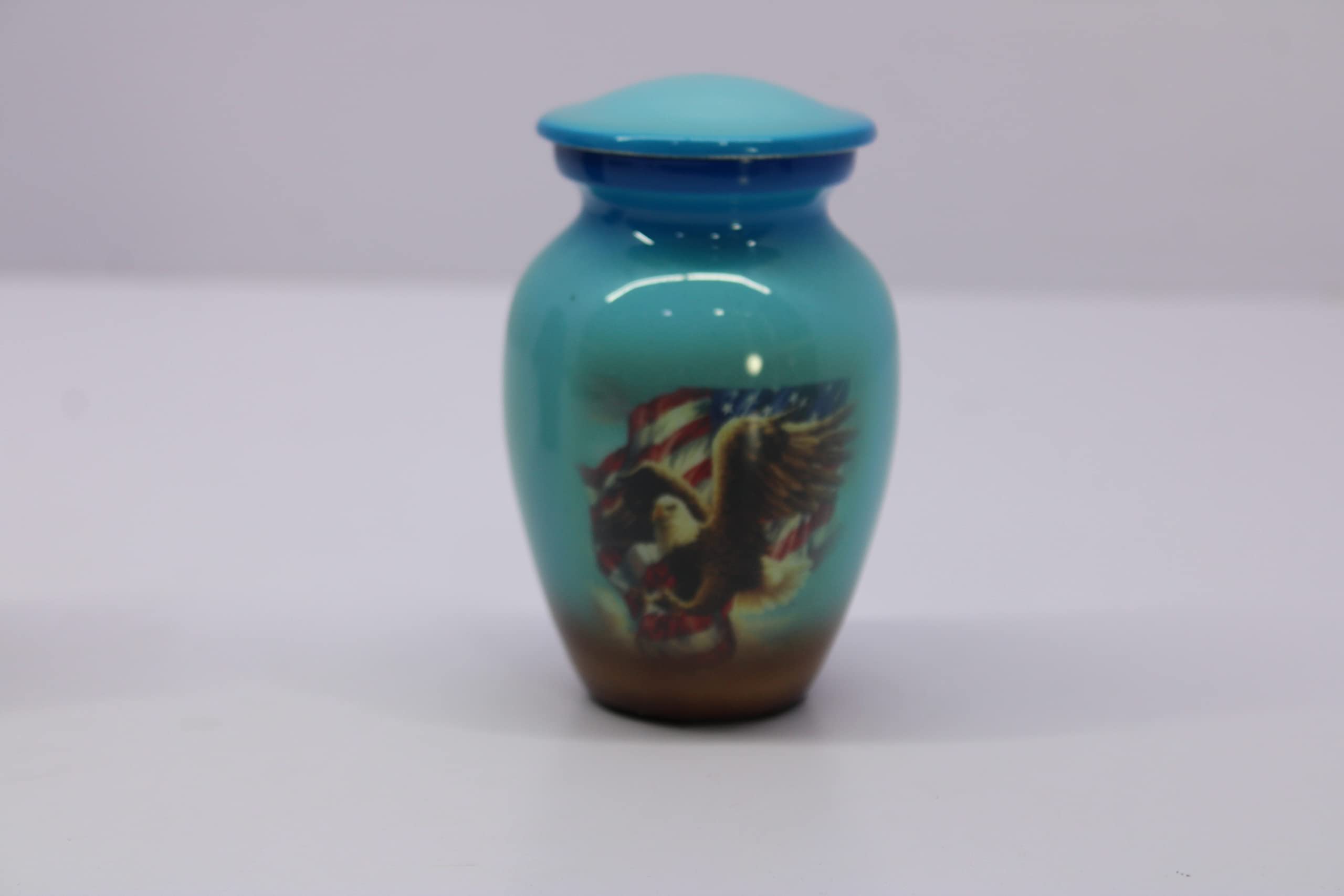 eSplanade Mini Cremation Urn Memorial Jar Pot Container | Small Metal Urn for Funeral Ashes Burial | Wolves with Moon Printed Metal Keepsake | Black - 4.5" Inches