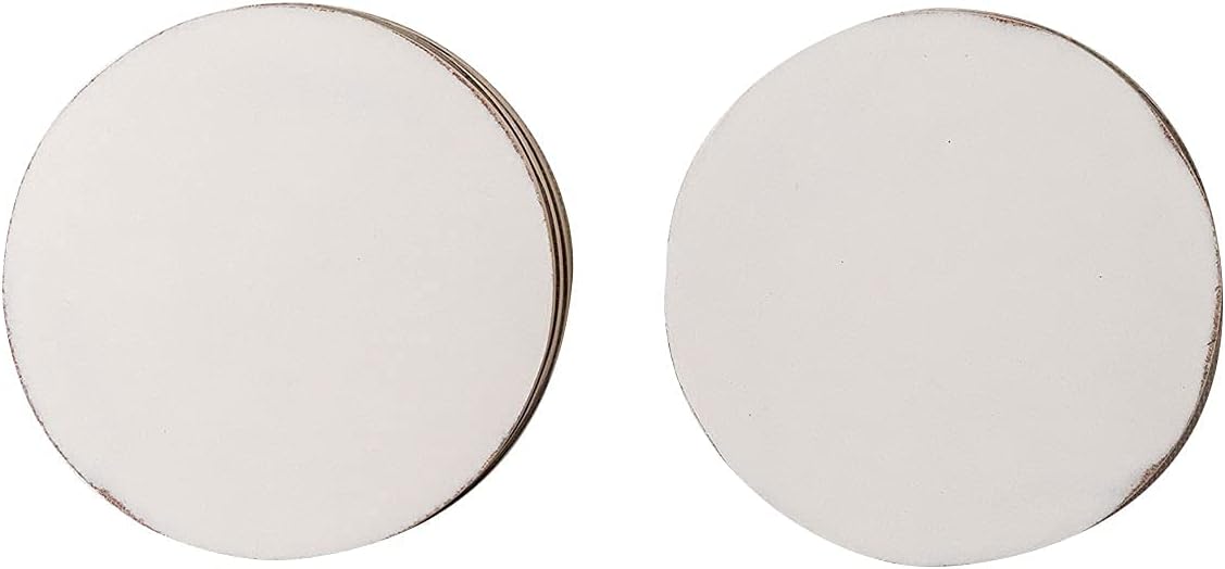 IVEI MDF DIY Coasters Wood Sheet Craft with Primer -MDF Plain Wooden Coasters Round Shaped Blank Cutouts for Painting Wooden Sheet Craft, Decoupage, Resin Art Work Set of 12 (3.5*3.5 * 0.25 Each)