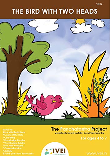 IVEI Panchatantra Story Kids Learning Book - Workbook and 2 DIY Bookmarks - Colouring Activity Worksheets - Creative Fun Activity and Education for Kids - The Bird with Two Heads ( Age 4 to 7 Years )